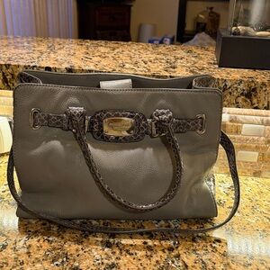 Michael Kors Gray Satchel with Black Accents